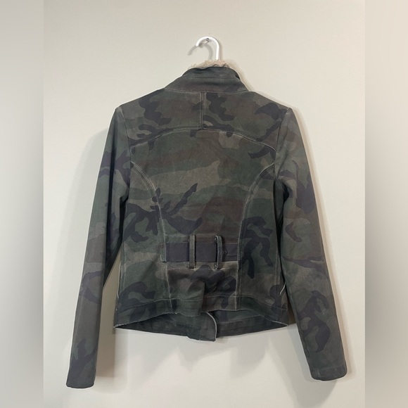 Anthropologie Marrakech Camo Sherpa Collar Moto Jacket - Picture 5 of 11